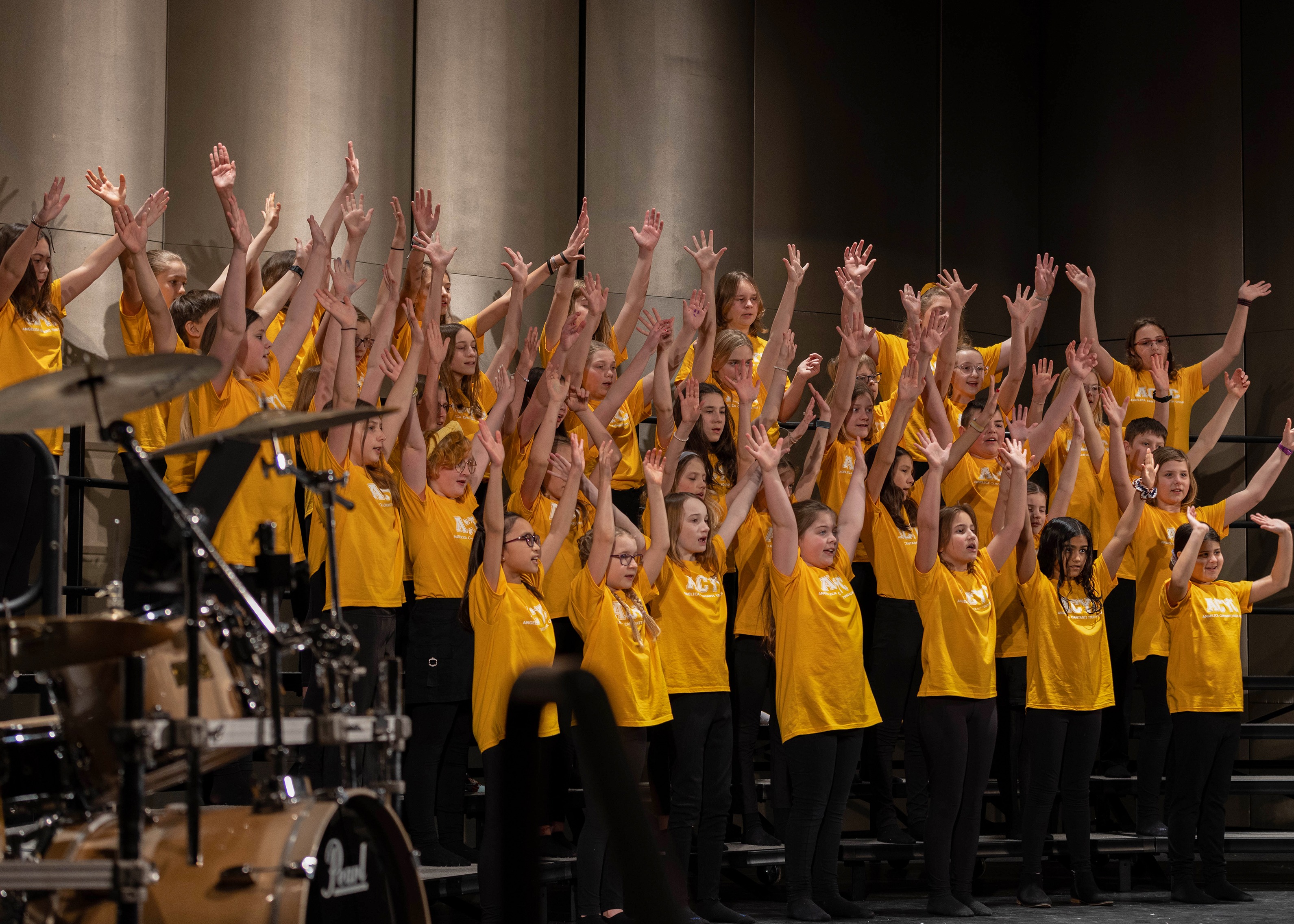 Angelica Cantanti Youth Choirs ACYC yellow shirts