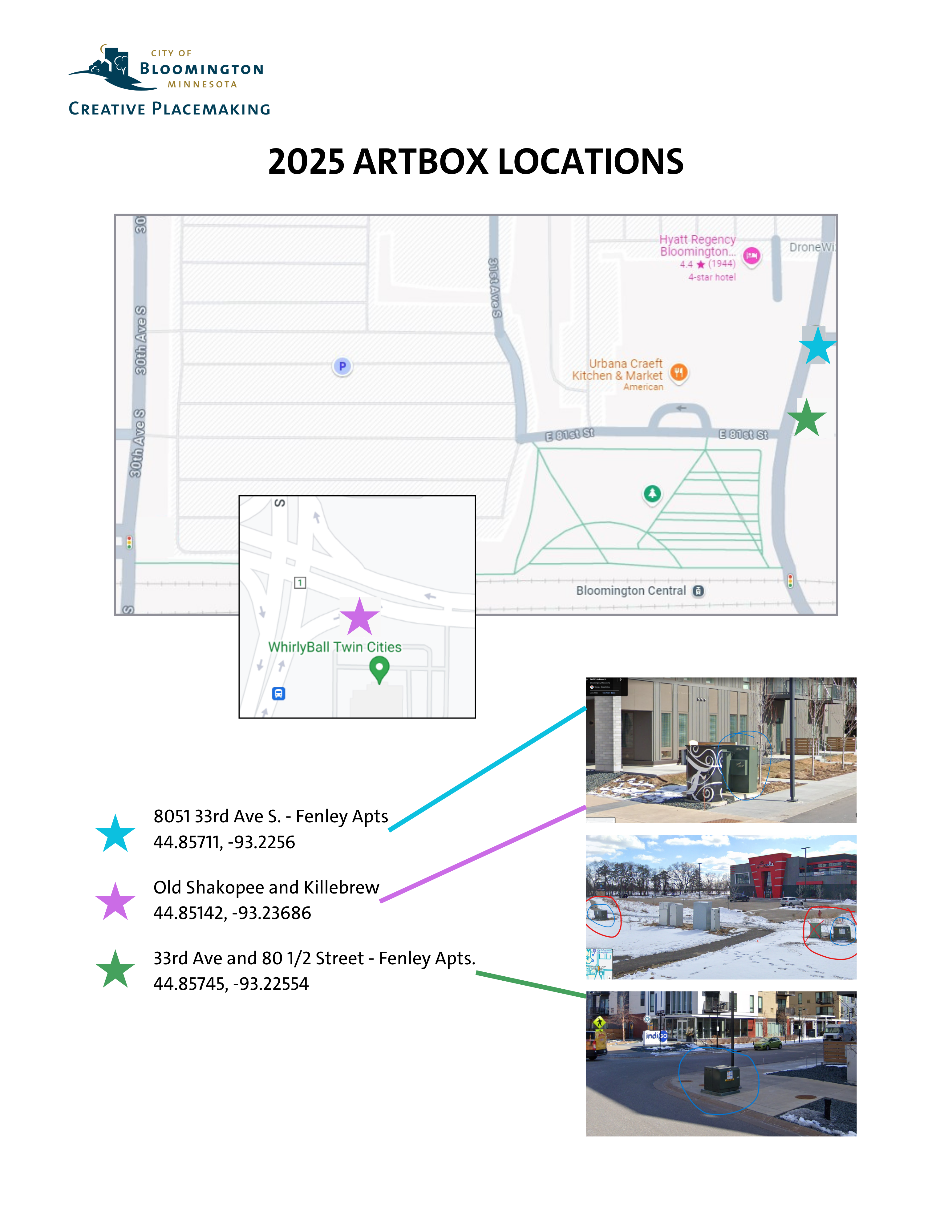 Map and images of Artbox locations