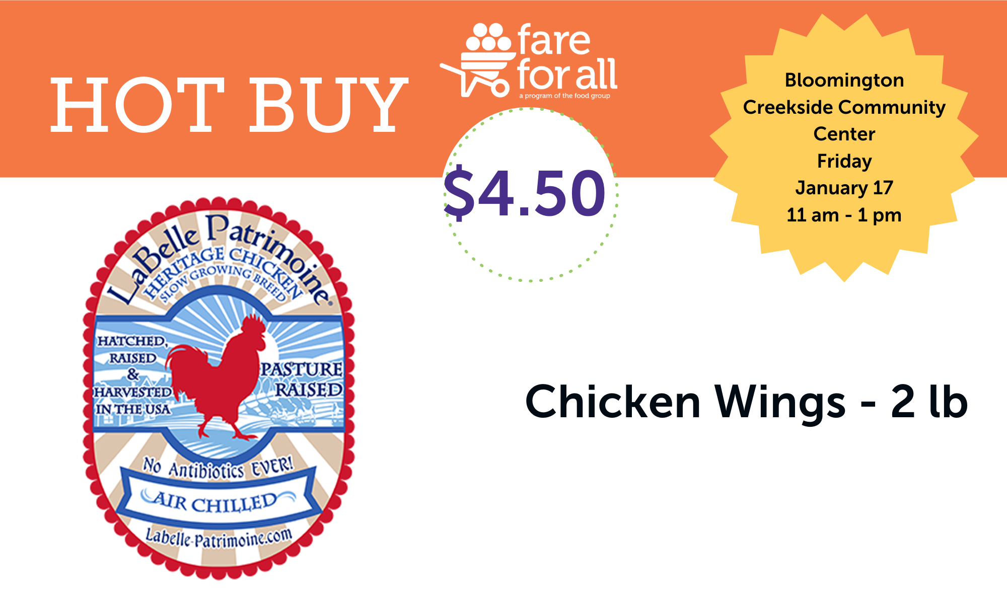 January 2025 Fare For All Hot Buy - Chicken Wings