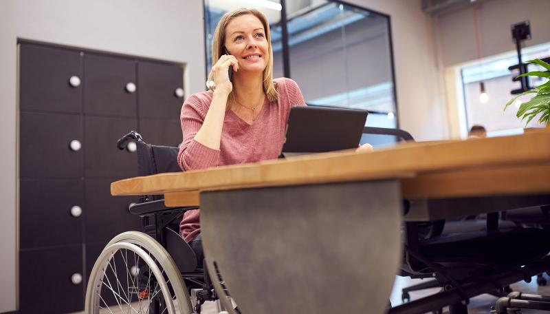 Businessperson at desk.