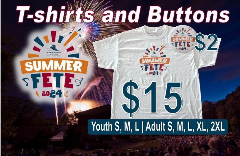 Summer Fete 2024 Tshirt and Button graphic