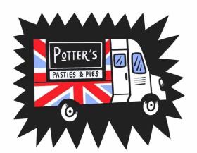 Potters Pasties and Pies food truck logo
